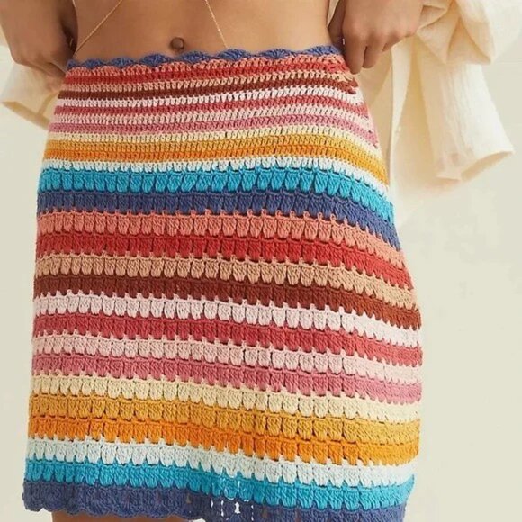 Anthropologie striped croquet poncho Sweater One Size New nwt - Picture 3 of 4